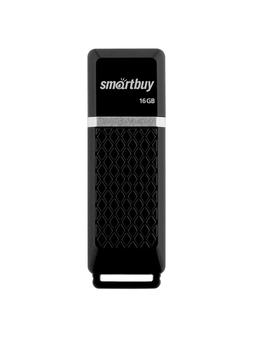 Флеш-диск 16 GB, SMARTBUY Quartz, USB 2.0, черный, SB16GBQZ-K