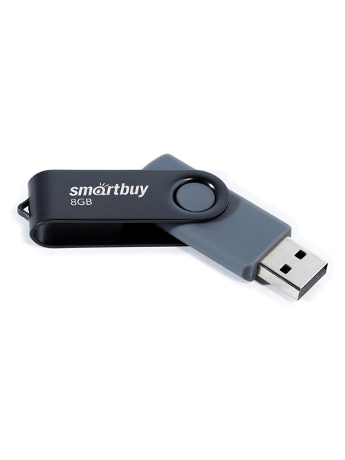 Флеш-диск 8 GB SMARTBUY Twist USB 2.0, черный, SB008GB2TWK