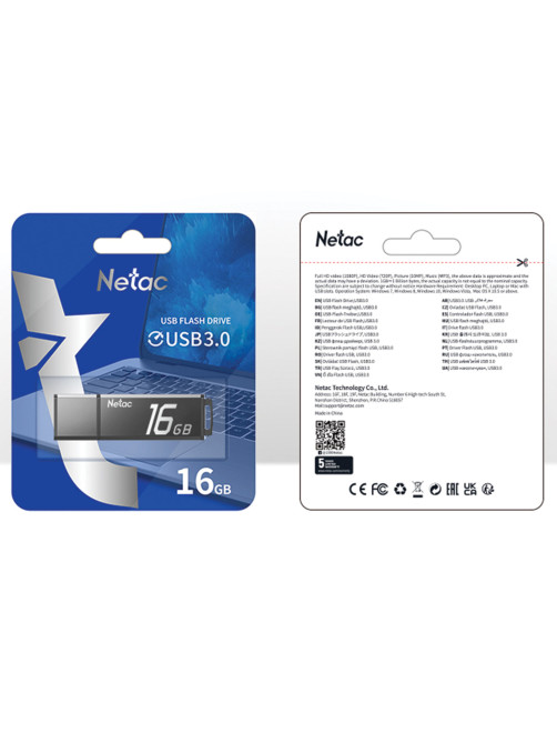 Флеш-диск 16 GB NETAC U351, USB 3.0, черный, NT03U351N-016G-30BK