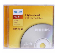 Диск CD-R PHILIPS, 700 Мб, 52x, Slim Case (1 штука), CR7D5SF01/97