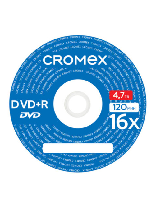 Диск DVD+R CROMEX (КРОМЕКС), 4,7 Gb, 16x, Slim Case, 1 шт., 514308