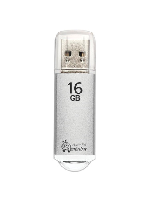 Флеш-диск 16 GB, SMARTBUY V-Cut, USB 2.0, металлический корпус, серебристый, SB16GBVC-S