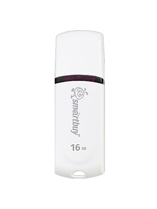 Флеш-диск 16 GB, SMARTBUY Paean, USB 2.0, белый, SB16GBPN-W
