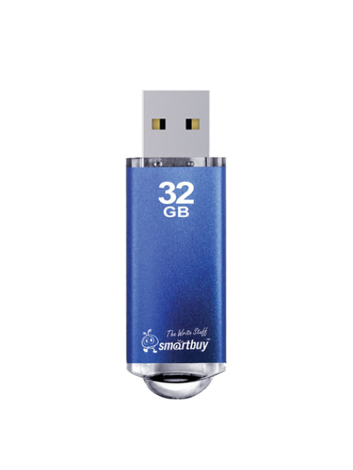 Флеш-диск 32 GB, SMARTBUY V-Cut, USB 2.0, металлический корпус, синий, SB32GBVC-B