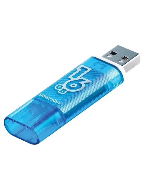 Флеш-диск 16 GB, SMARTBUY Glossy, USB 2.0, синий, SB16GBGS-B