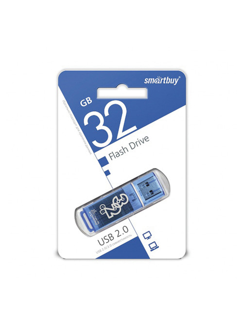 Флеш-диск 32 GB, SMARTBUY Glossy, USB 2.0, синий, SB32GBGS-B