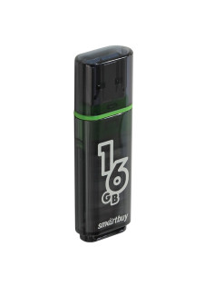 Флеш-диск 16 GB, SMARTBUY Glossy, USB 2.0, черный, SB16GBGS-K
