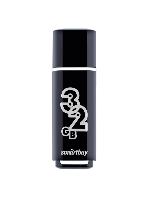 Флеш-диск 32 GB, SMARTBUY Glossy, USB 2.0, черный, SB32GBGS-K