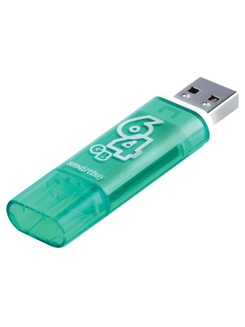 Флеш-диск 64 GB SMARTBUY Glossy USB 2.0, зеленый, SB64GBGS-G