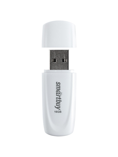 Флеш-диск 16 GB SMARTBUY Scout USB 2.0, белый, SB016GB2SCW