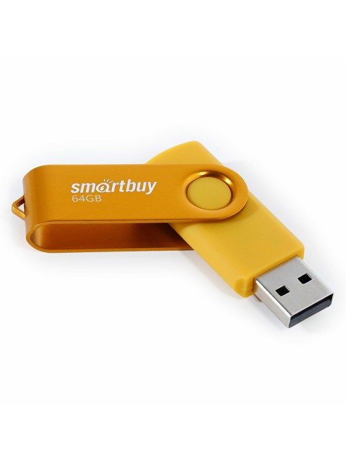 Флеш-диск 64 GB SMARTBUY Twist USB 2.0, желтый, SB064GB2TWY
