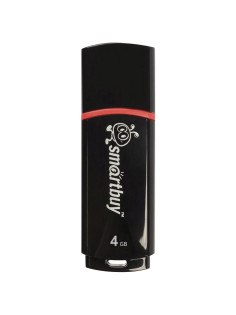 Флеш-диск 4 GB, SMARTBUY Crown, USB 2.0, черный, SB4GBCRW-K