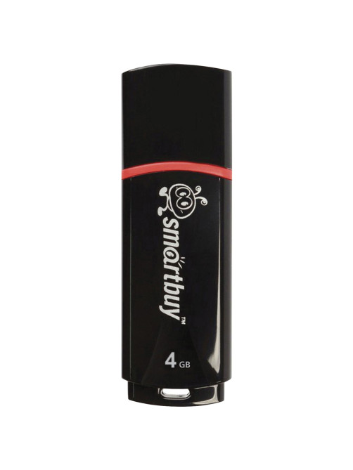 Флеш-диск 4 GB, SMARTBUY Crown, USB 2.0, черный, SB4GBCRW-K