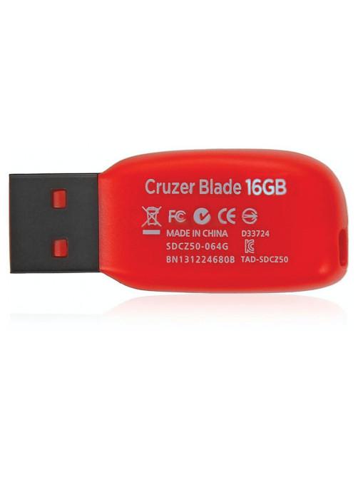 Флеш-диск 16 GB, SANDISK Cruzer Blade, USB 2.0, черный, SDCZ50-016G-B35