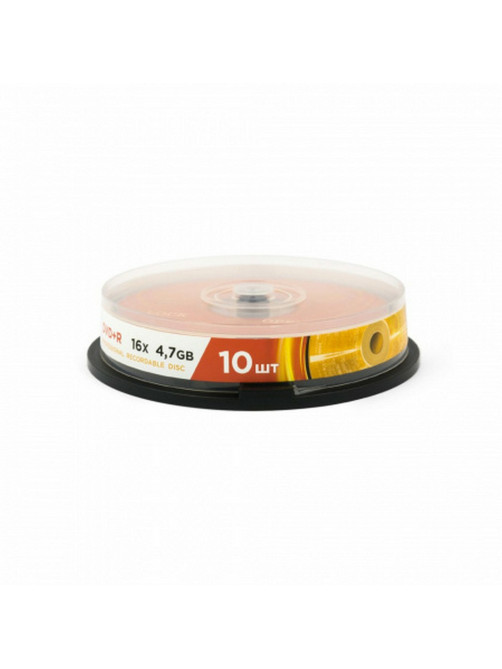 Диск DVD+R (плюс) MIREX, 4,7 Гб, 16x, Cake Box (упаковка на шпиле), КОМПЛЕКТ 10 шт., UL130013A1L
