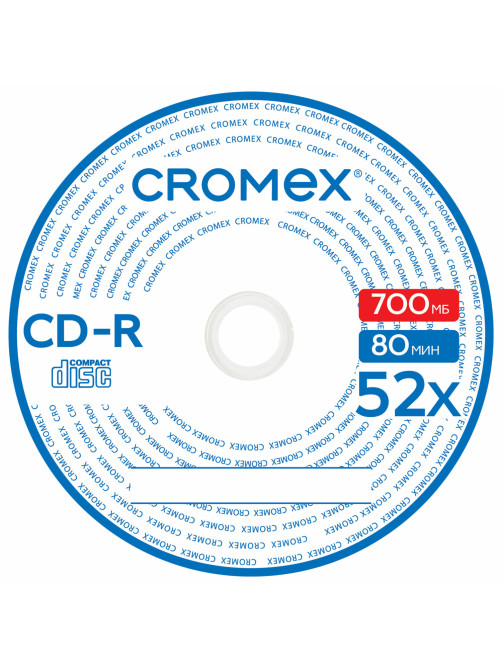 Диск CD-R CROMEX (КРОМЕКС), 700 Mb, 52x, Cake Box (упаковка на шпиле), КОМПЛЕКТ 25 шт., 513776
