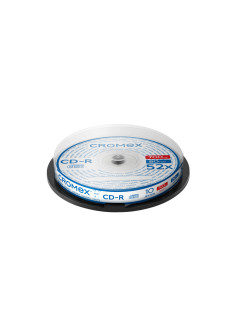 Диск CD-R CROMEX (КРОМЕКС), 700 Mb, 52x, Cake Box (упаковка на шпиле), КОМПЛЕКТ 10 шт., 514303