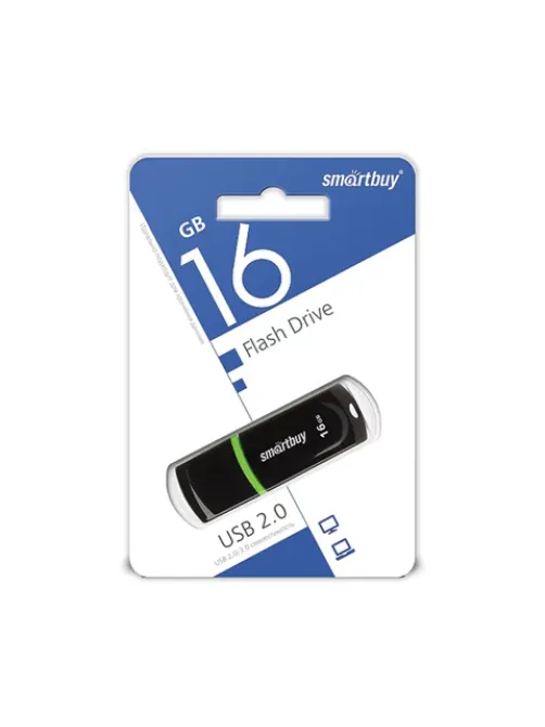 Флеш-диск 16 GB, SMARTBUY Paean, USB 2.0, черный, SB16GBPN-K