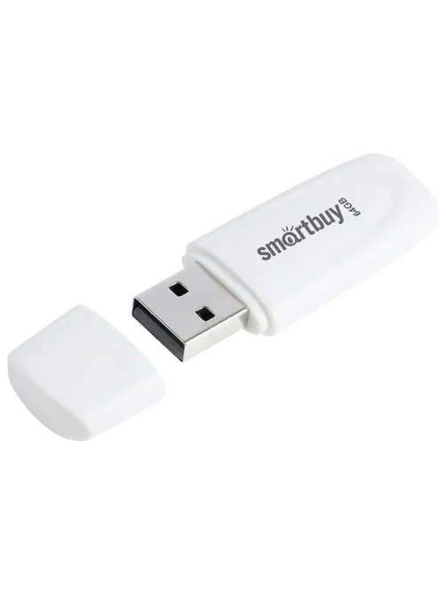 Флеш-диск 64 GB SMARTBUY Scout USB 2.0, белый, SB064GB2SCW