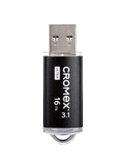 Флеш-диск 16 GB, CROMEX (КРОМЕКС) Ultra USB 3.1, металлический корпус, черный, 514162