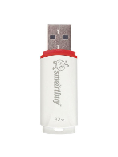 Флеш-диск 32 GB, SMARTBUY Crown, USB 2.0, белый, SB32GBCRW-W