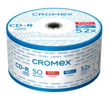 Диск CD-R CROMEX (КРОМЕКС), 700 Mb, 52x, Bulk (термоусадка без шпиля), КОМПЛЕКТ 50 шт., 513773