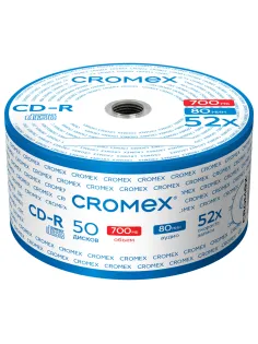 Диск CD-R CROMEX (КРОМЕКС), 700 Mb, 52x, Bulk (термоусадка без шпиля), КОМПЛЕКТ 50 шт., 513773