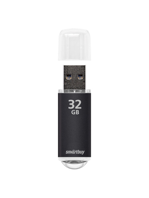 Флеш-диск 32 GB, SMARTBUY V-Cut, USB 2.0, металлический корпус, черный, SB32GBVC-K