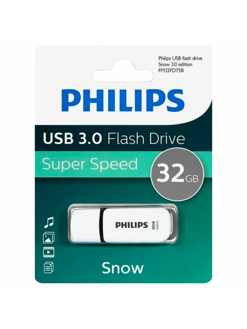 Флеш-диск 32 GB PHILIPS SNOW, разъем USB 3.0, черный, FM32FD75B/97