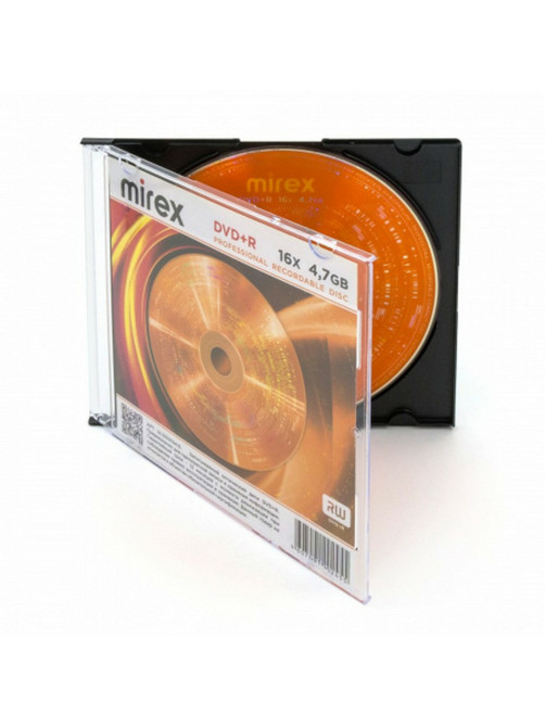 Диск DVD+R (плюс) MIREX, 4,7 ГБ, 16x, Slim Case, 1 штука, UL130013A1S