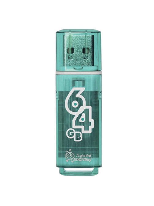 Флеш-диск 64 GB SMARTBUY Glossy USB 2.0, зеленый, SB64GBGS-G