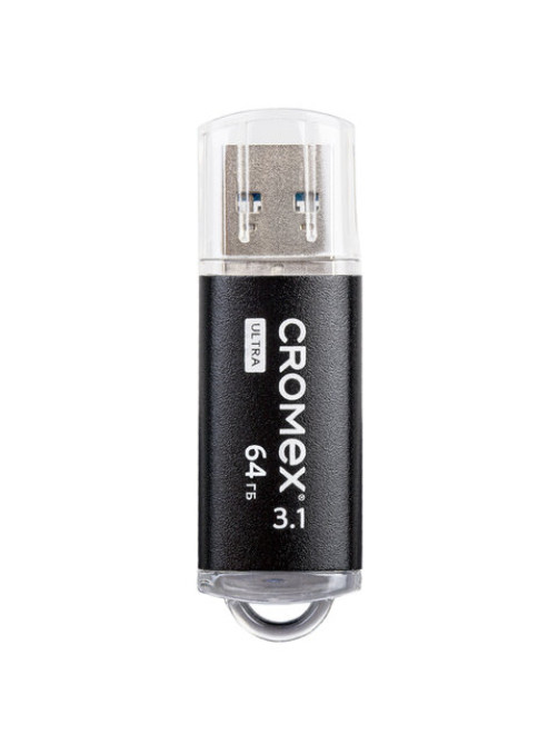 Флеш-диск 64 GB, CROMEX (КРОМЕКС) Ultra USB 3.1, металлический корпус, черный, 514164