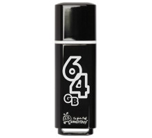 Флеш-диск 64 GB, SMARTBUY Glossy, USB 2.0, черный, SB64GBGS-K