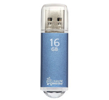 Флеш-диск 16 GB, SMARTBUY V-Cut, USB 2.0, металлический корпус, синий, SB16GBVC-B