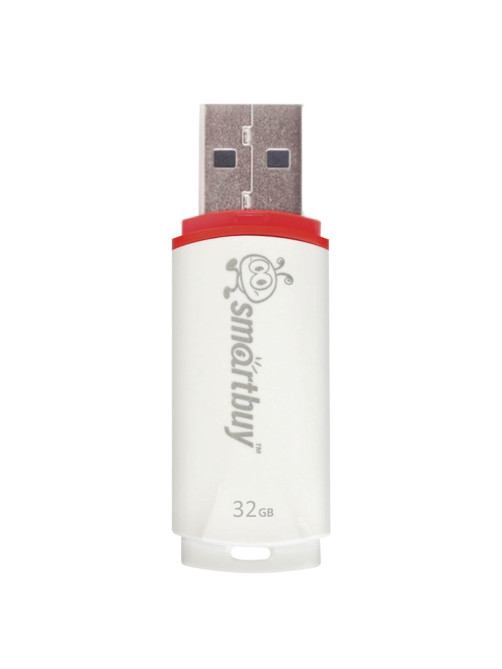 Флеш-диск 32 GB, SMARTBUY Crown, USB 2.0, белый, SB32GBCRW-W