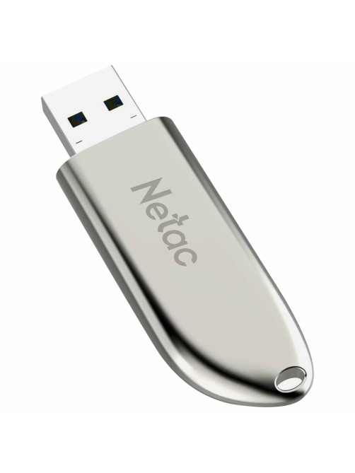 Флеш-диск 64 GB NETAC U352, USB 2.0, металлический корпус, серебристый, NT03U352N-064G-20PN