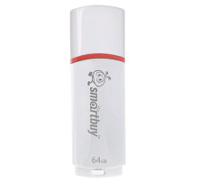 Флеш-диск 64 GB, SMARTBUY Crown, USB 2.0, белый, SB64GBCRW-W