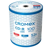 Диск CD-R CROMEX (КРОМЕКС), 700 Mb, 52x, Bulk (термоусадка без шпиля), КОМПЛЕКТ 100 шт., 513779