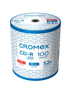 Диск CD-R CROMEX (КРОМЕКС), 700 Mb, 52x, Bulk (термоусадка без шпиля), КОМПЛЕКТ 100 шт., 513779