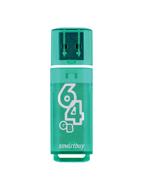Флеш-диск 64 GB SMARTBUY Glossy USB 2.0, зеленый, SB64GBGS-G