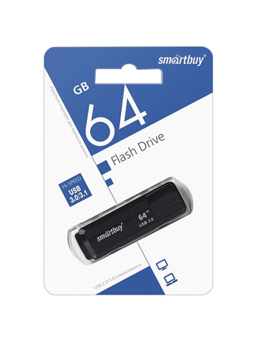 Флеш-диск 64 GB SMARTBUY Dock USB 3.0, черный, SB64GBDK-K3