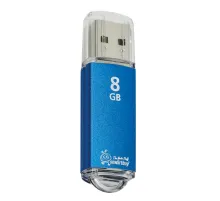 Флеш-диск 8 GB, SMARTBUY V-Cut, USB 2.0, металлический корпус, синий, SB8GBVC-B
