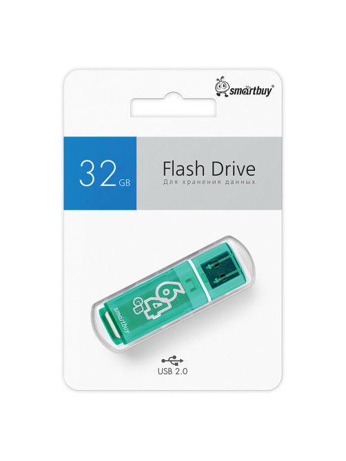 Флеш-диск 64 GB SMARTBUY Glossy USB 2.0, зеленый, SB64GBGS-G