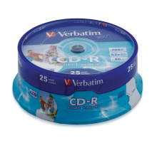 Диск CD-R VERBATIM 700 Mb 52x Cake Box (упаковка на шпиле), КОМПЛЕКТ 25 шт.