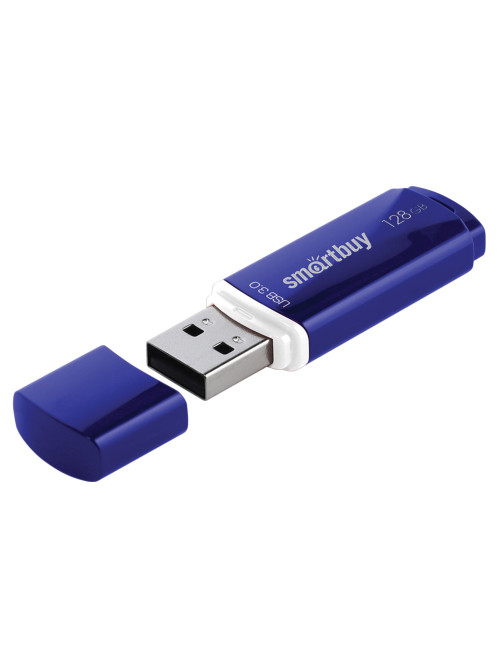 Флеш-диск 128 GB, SMARTBUY Crown, USB 3.0, синий, SB128GBCRW-Bl
