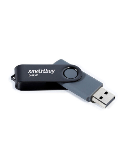 Флеш-диск 64 GB SMARTBUY Twist USB 2.0, черный, SB064GB2TWK