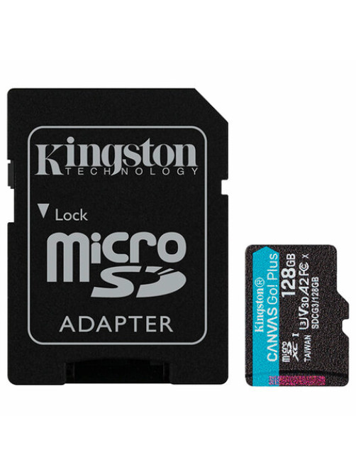 Карта памяти microSDXC 128 GB KINGSTON Canvas Go Plus, UHS-I U3, 170 Мб/с (class 10), с адаптером, SDCG3/128Gb