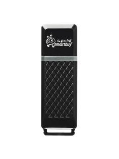 Флеш-диск 8 GB, SMARTBUY Quartz, USB 2.0, черный, SB8GBQZ-K