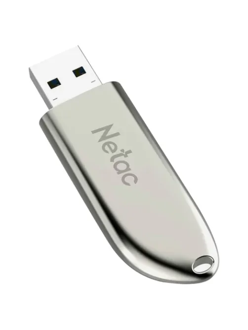 Флеш-диск 64 GB NETAC U352, USB 2.0, металлический корпус, серебристый, NT03U352N-064G-20PN