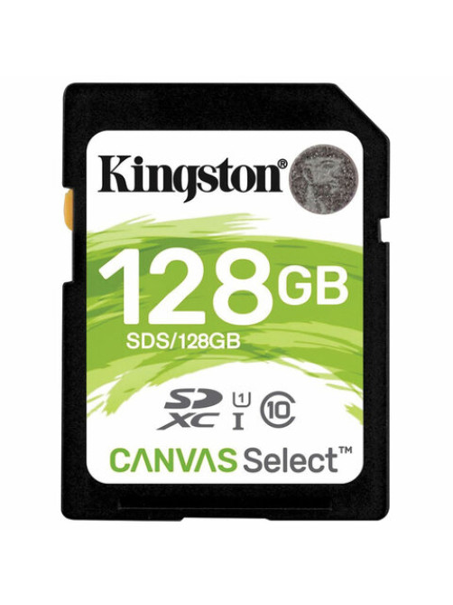 Карта памяти SDXC 128 GB KINGSTON Canvas Select Plus UHS-I U1, 100 Мб/сек (class 10), SDS2/128GB
